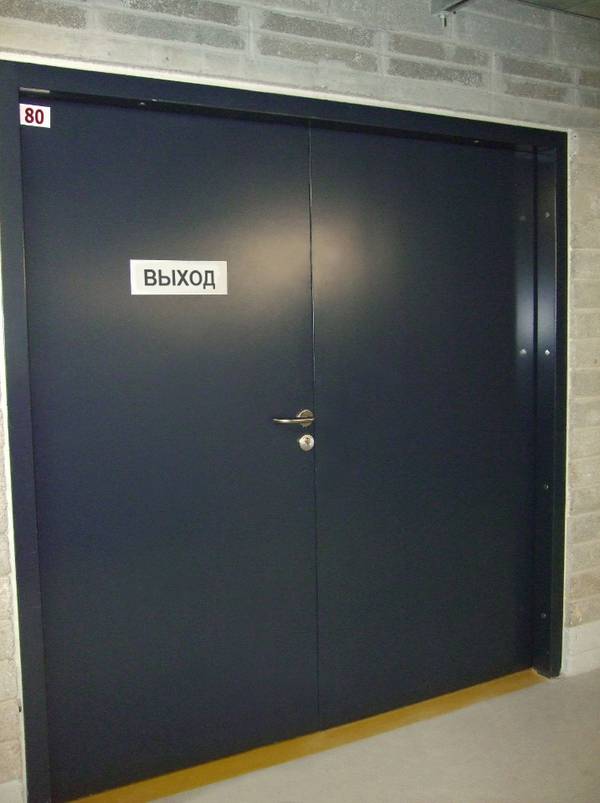 Черная пожаростойкая дверь с двумя створками Черная пожаростойкая дверь с двумя створками