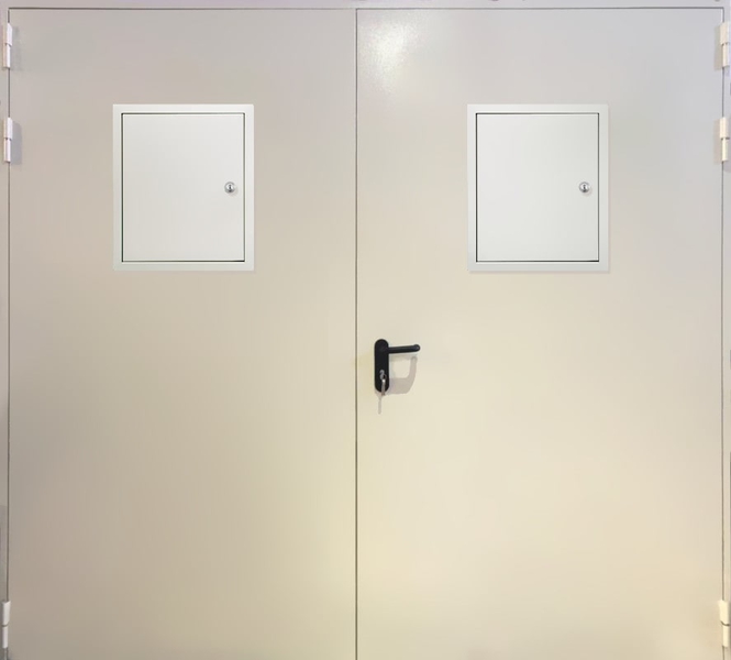 Внешняя сторона Двупольная противопожарная дверь ei60 (со стыковочными узлами) (09)