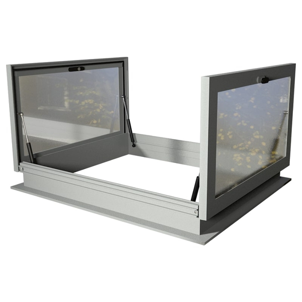 Двупольный остекленный кровельный люк 08 Двупольный остекленный кровельный люк 08
