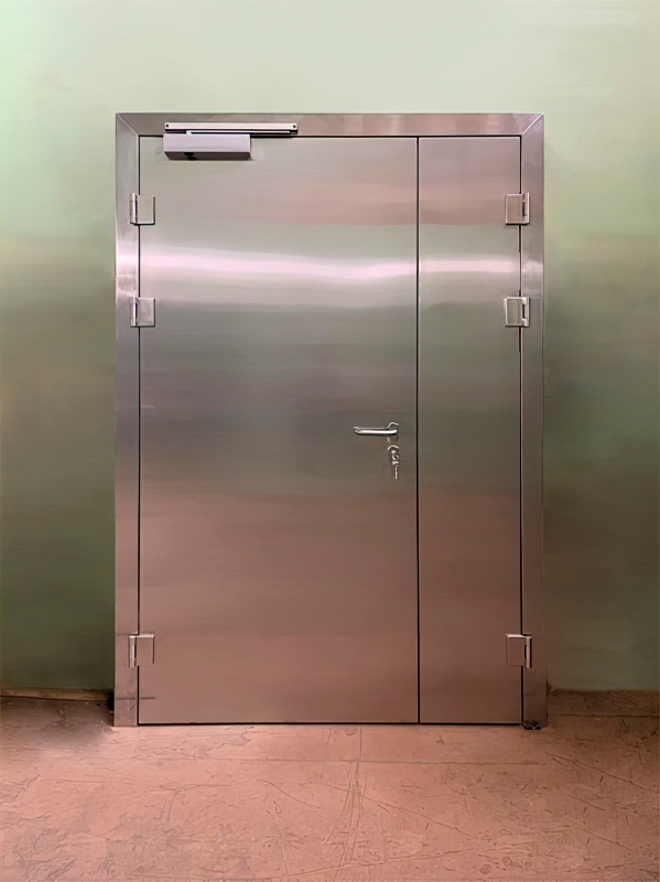 Нам доверяют! Установка двери EI 60 из нержавеющей стали в аэропорту Внуково