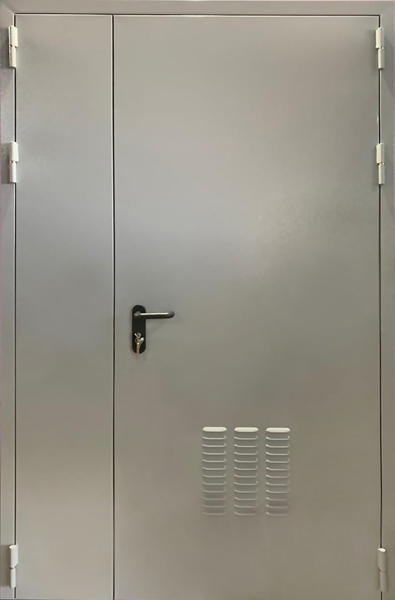 Полуторная противопожарная дверь с вентиляционной решеткой Полуторная противопожарная дверь с вентиляционной решеткой 02