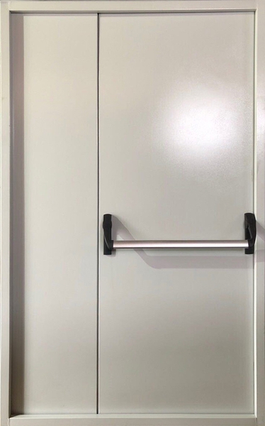 Внутрення сторона Полуторная глухая противопожарная дверь Антипаника «Push-bar» EI 60 RAL 9002 (04)