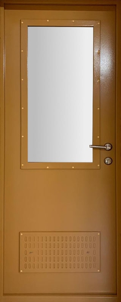 Внутренняя сторона Остекленная техническая дверь RAL 1011 (с вентиляцией) (09)